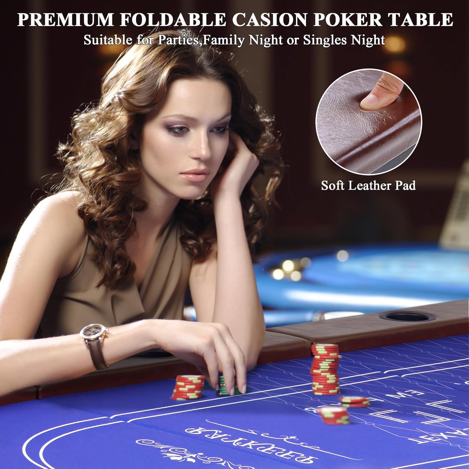 Foldable Poker Table for 10 Players
