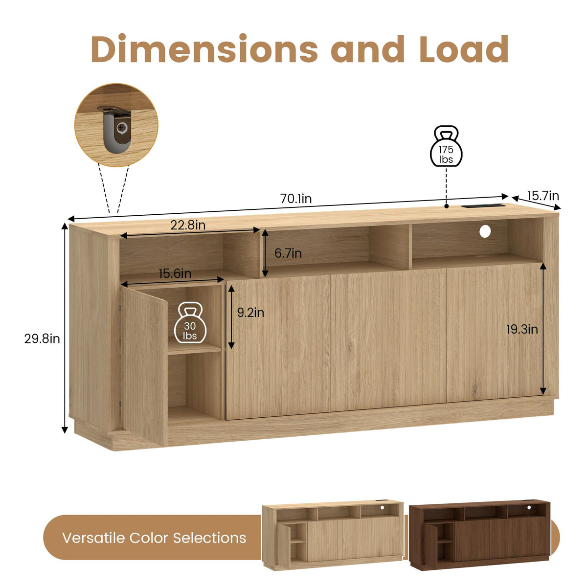 Fluted TV Stand with LED Lights