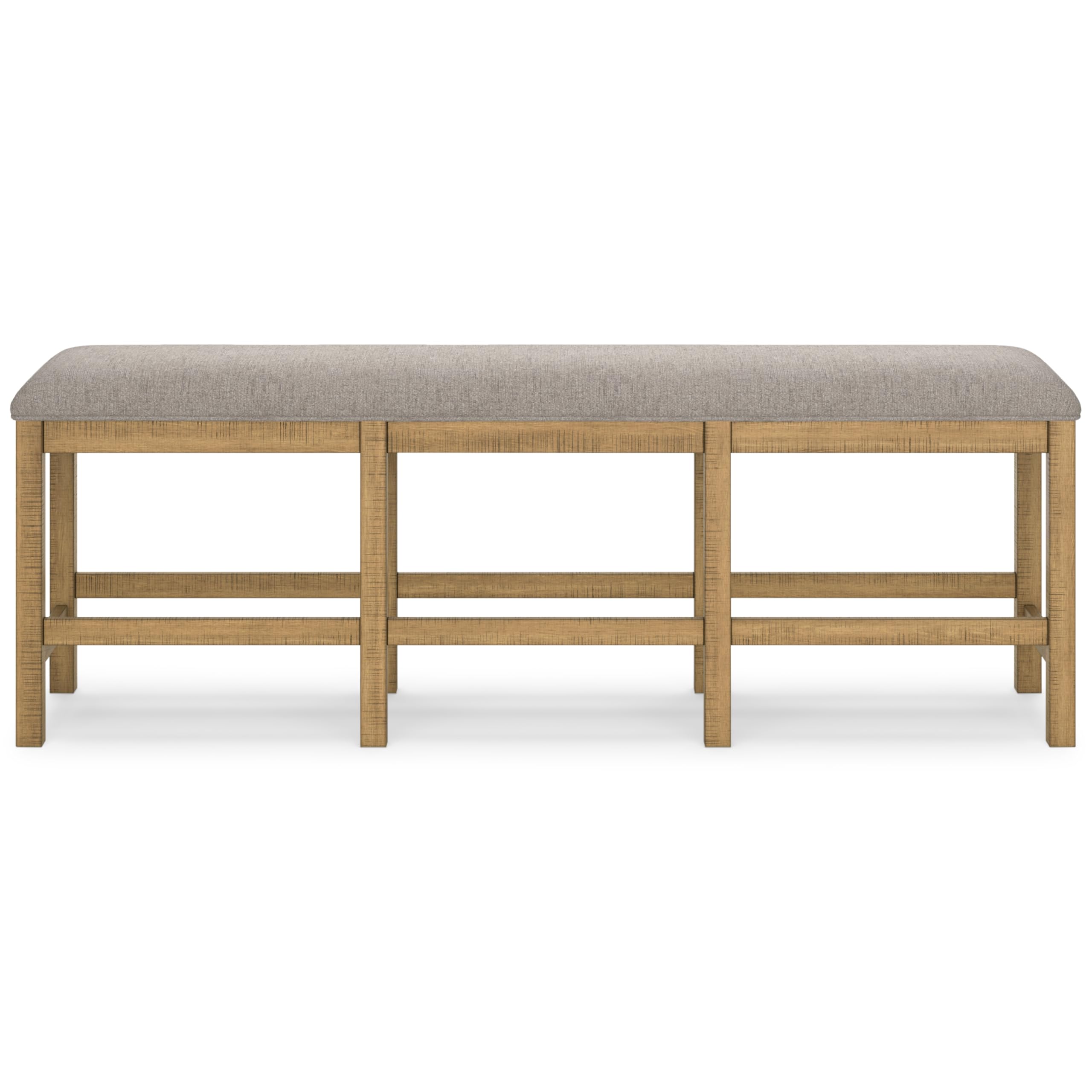Counter Height Dining Bench, Light Brown & Light Gray