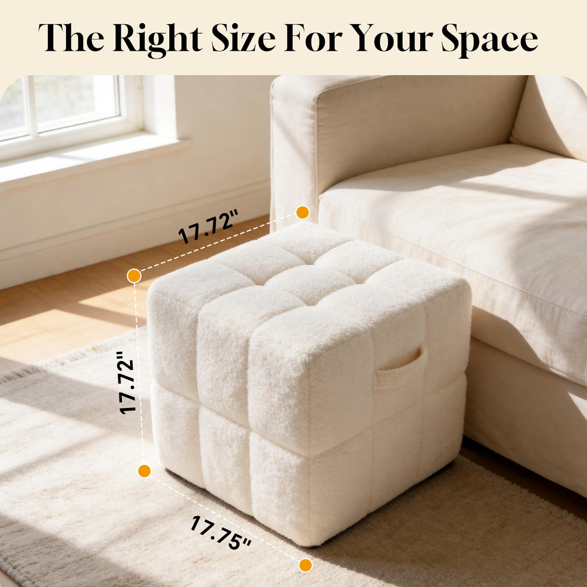 HOMBYS Cloud-Like Pouf Ottoman, One-Piece High-Density Foam Foot Rest