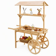 3-Tier Flower Cart Display Stand, Rolling Plant Shelf with Push Handles