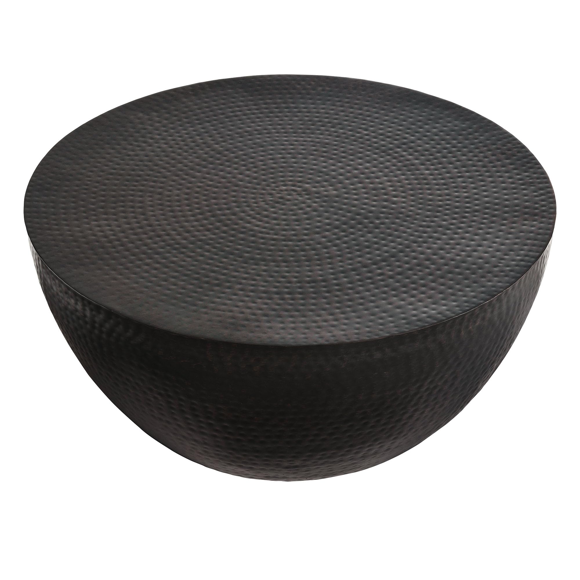 Round Hammered Metal Coffee Table