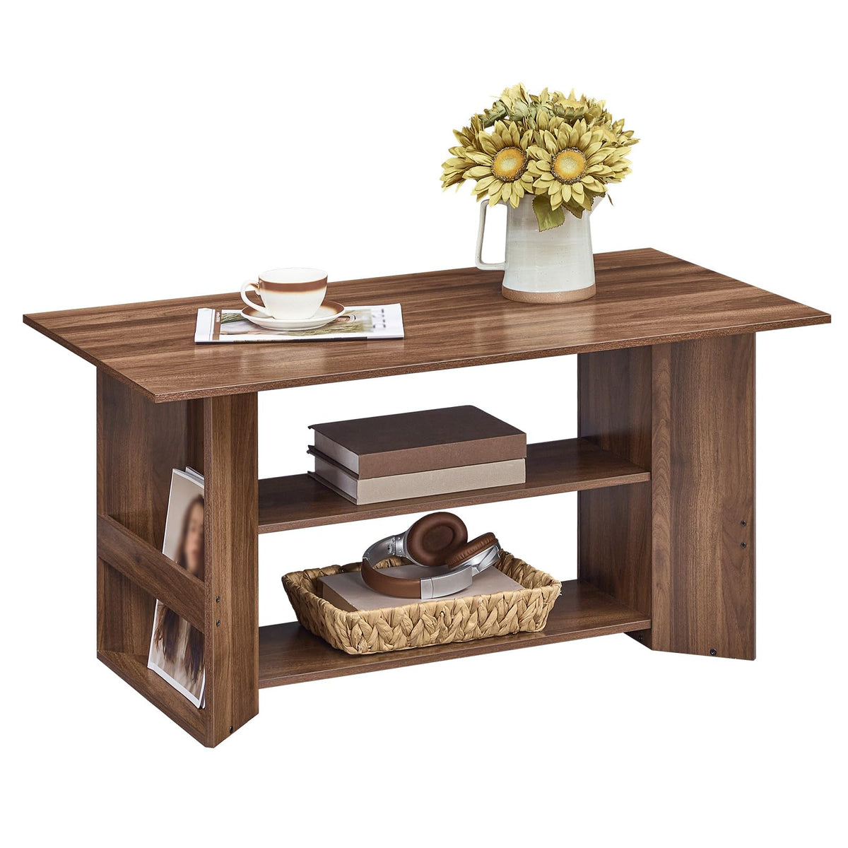 HOOBRO Coffee Table, Living Room Table with Storage