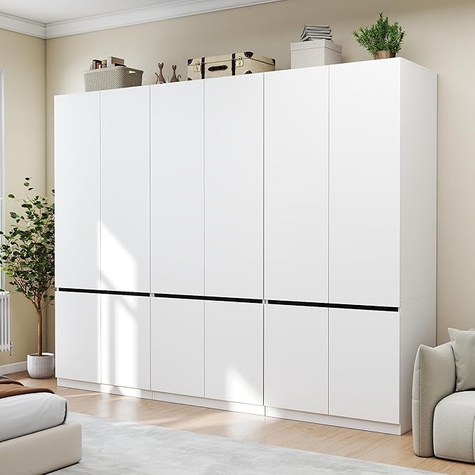 White Wardrobe Armoire Cabinet with Doors