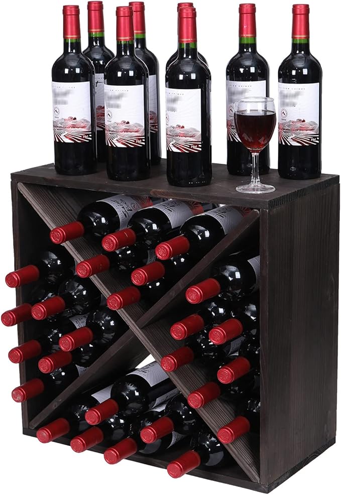 96-Bottle Stackable Wood Wine Rack