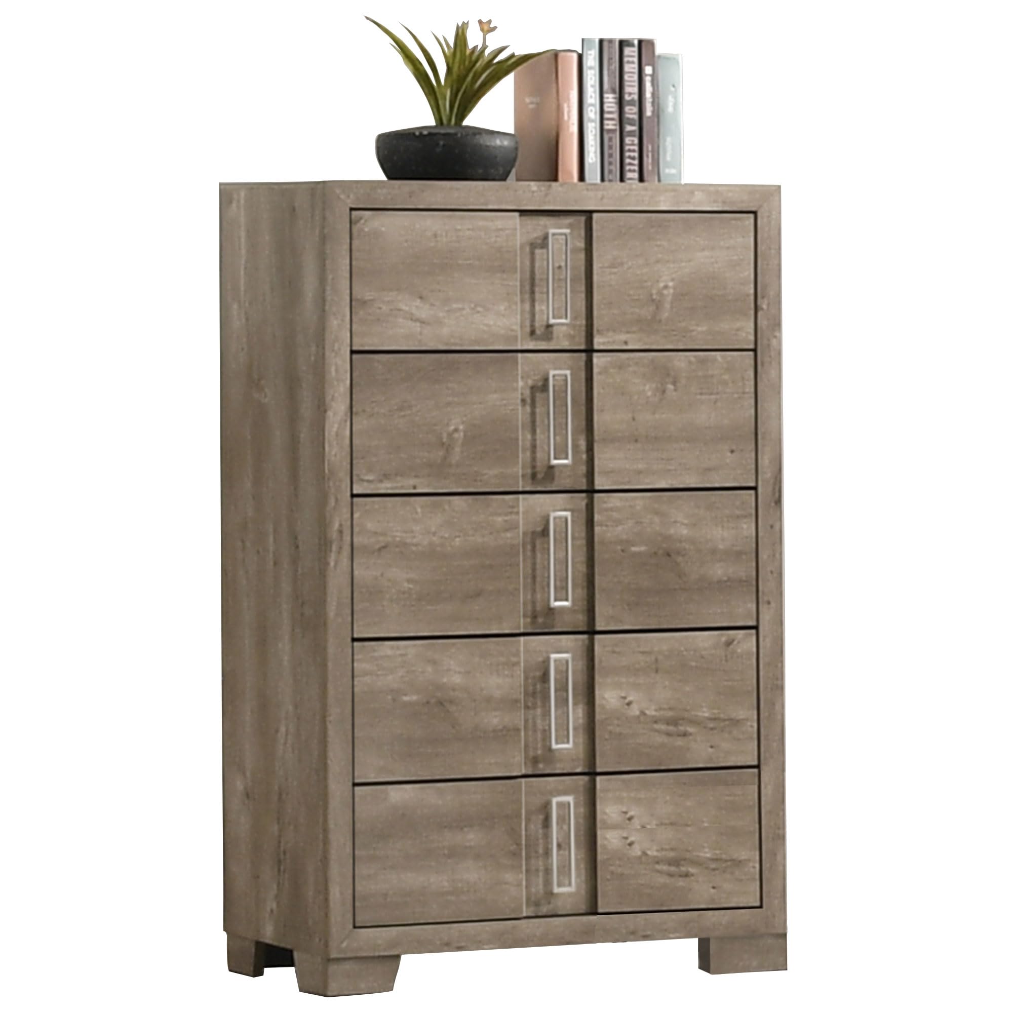 Farmhouse 6-Piece Bedroom Set with LED Headboard
