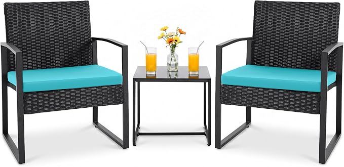 3-Piece Wicker Patio Bistro Set