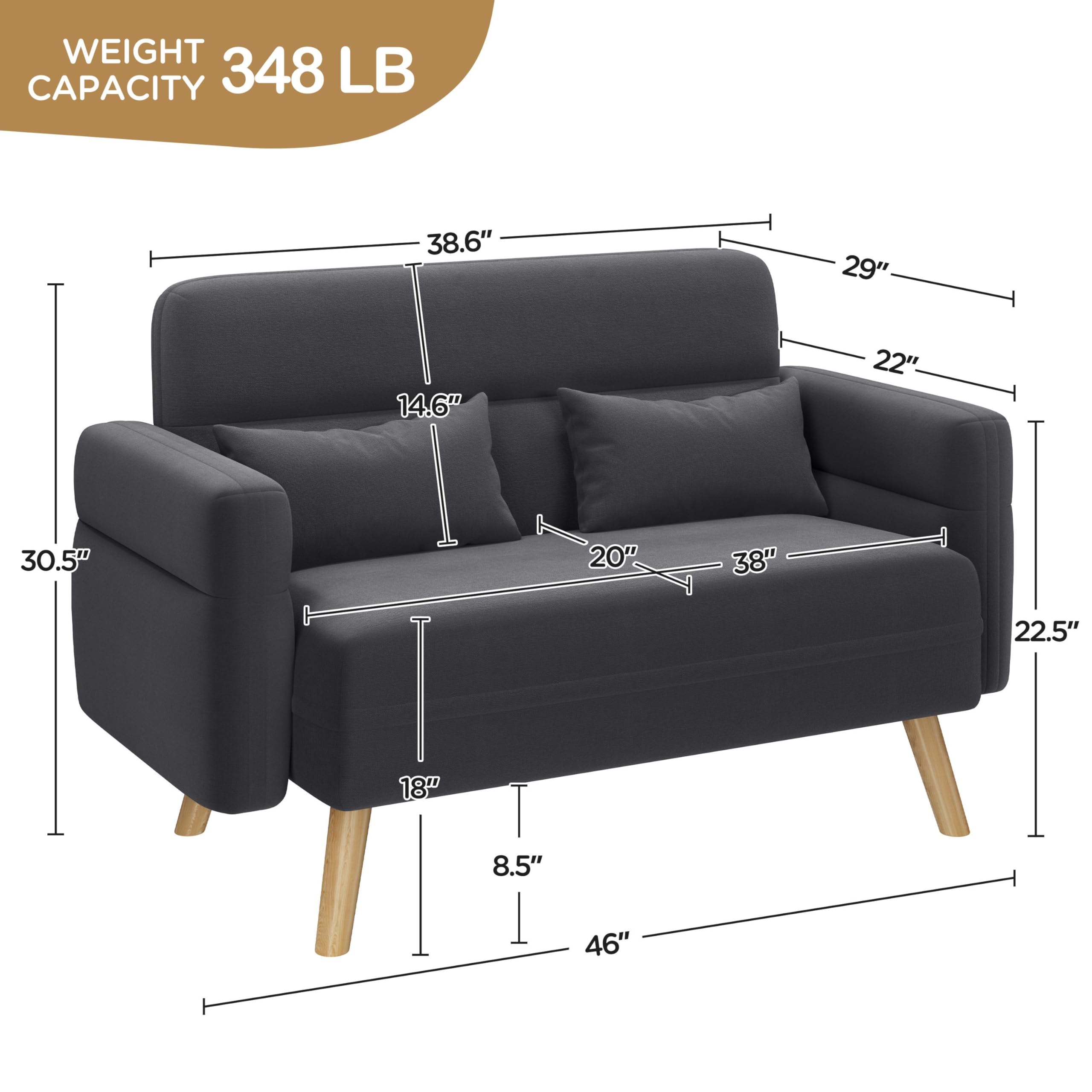 46" Mid-Century Loveseat Sofa