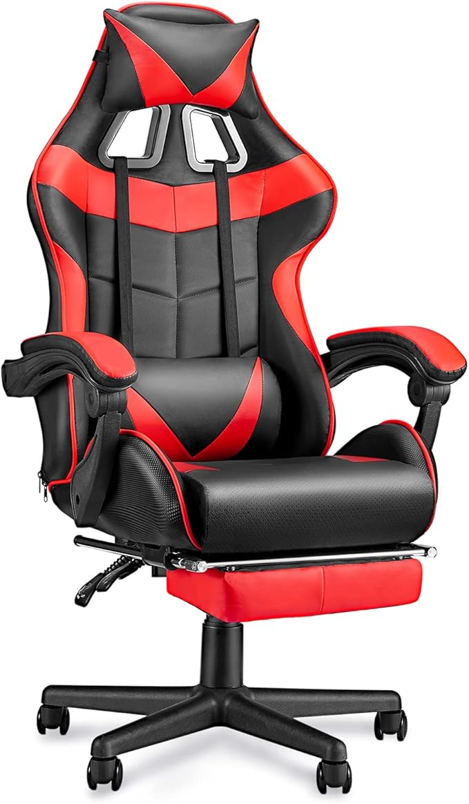 Gaming Chair with Footrest & Lumbar Support