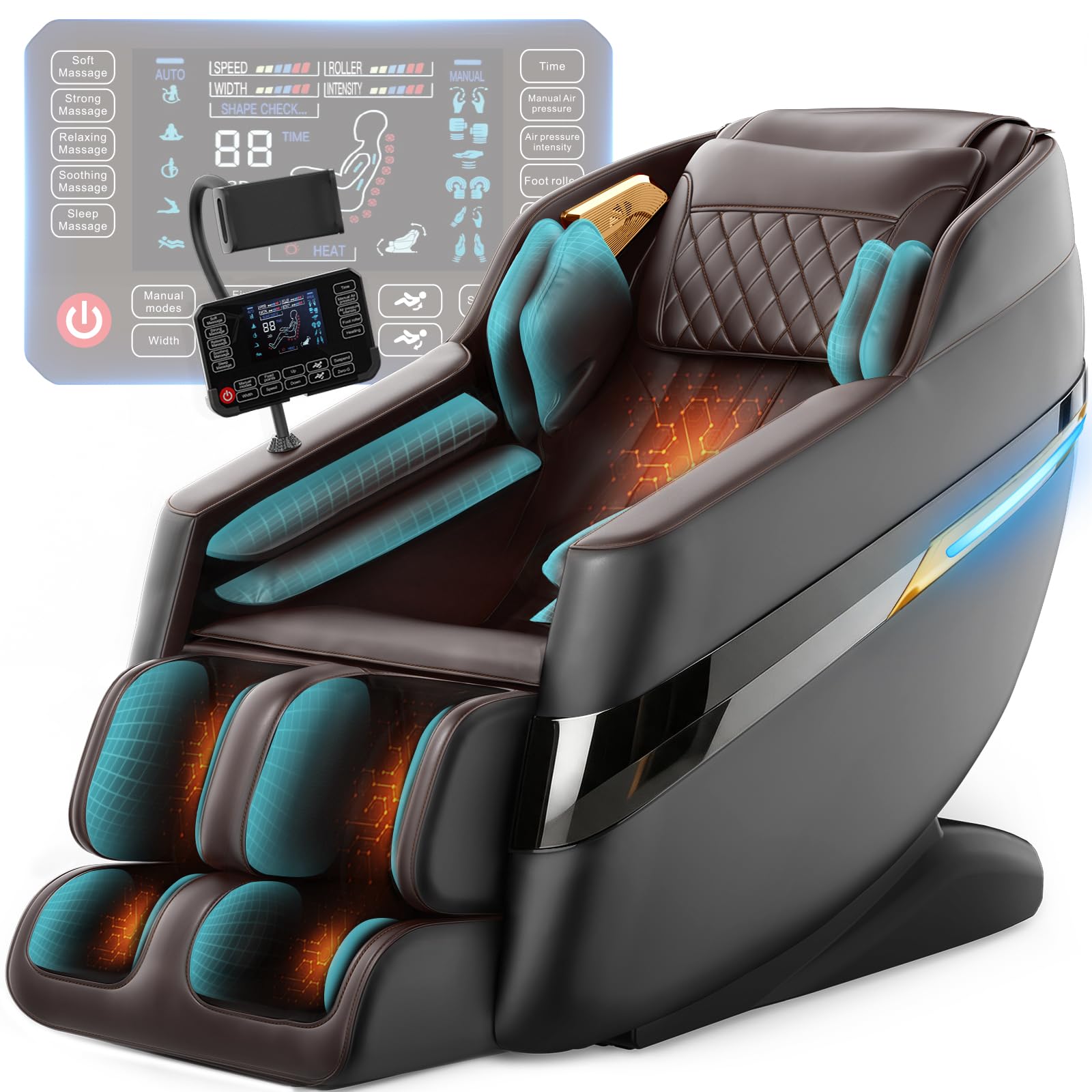 FURNIMAT 2026 Massage Chair Full Body, 3D SL-Track Zero Gravity Shiatsu Massage Chair Recliner with AI Control, Body Scan, Airbags, Heating, Foot Roller, Auto Modes, Bluetooth Speaker