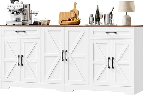 71" Farmhouse Sideboard Buffet Cabinet with Storage