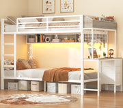 Twin Bunk Bed with Desk & Storage