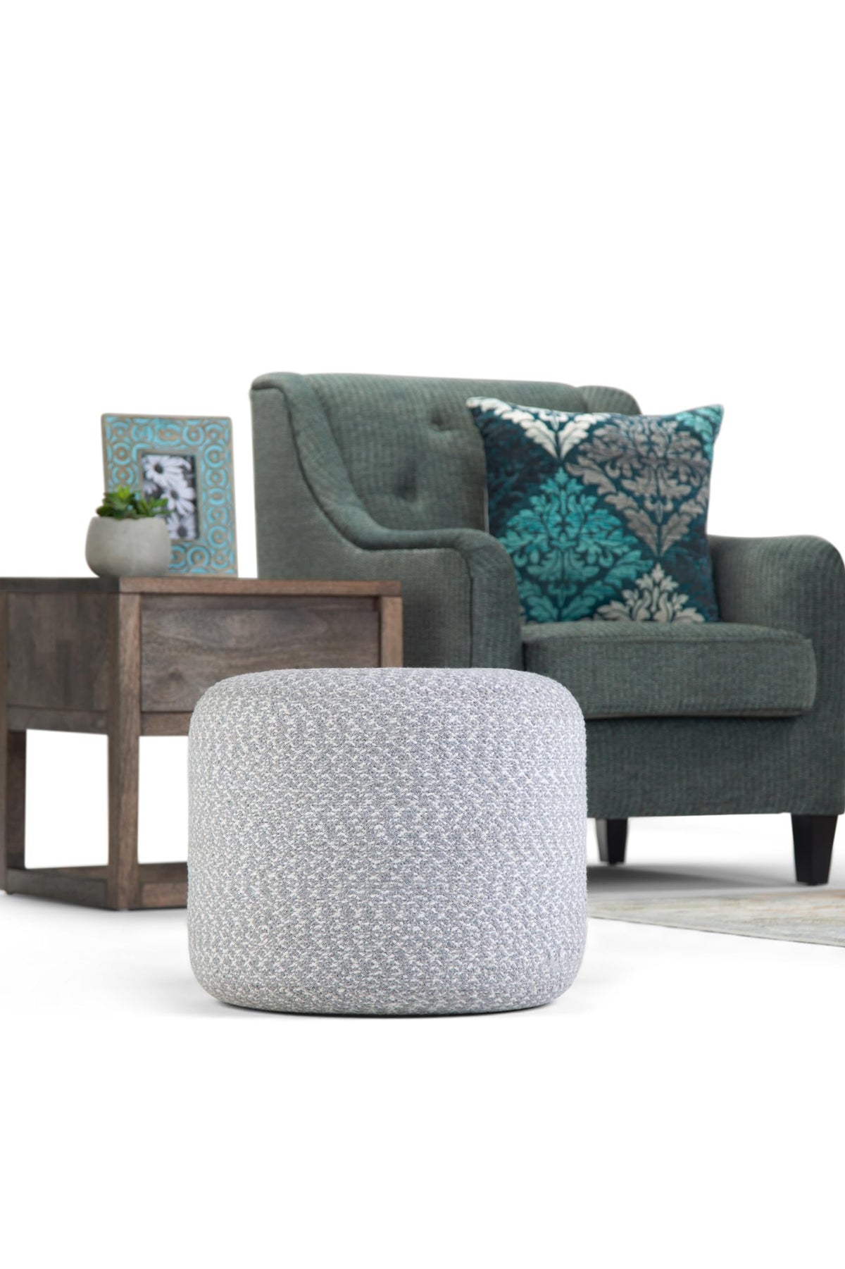Round Braided Cotton Pouf