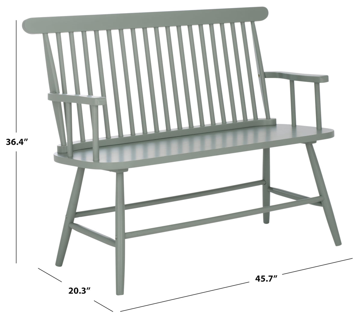 Sage Green Wood Spindle Back Bench