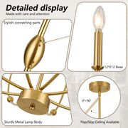 ACANER Modern Gold Chandelier, 12- Light Large Chandelier for High Ceilings, 35 inch 2-Tier Candle Style Rustic Hanging Light Fixture for Living Room Foyer Entryway