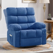Swivel Rocker Recliner Chair for Adults, 360° Upholstered Manual Recliners for Small Spaces, Single Seat Glider Reclining Chair with Side Pockets, Ergonomic Reading Chair for Living Room, RV, Bedroom