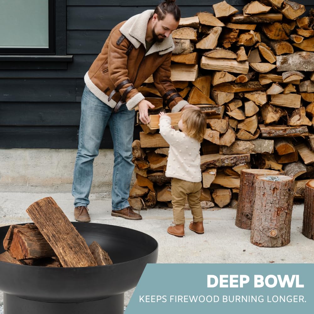 Round Wood-Burning Fire Pit Table