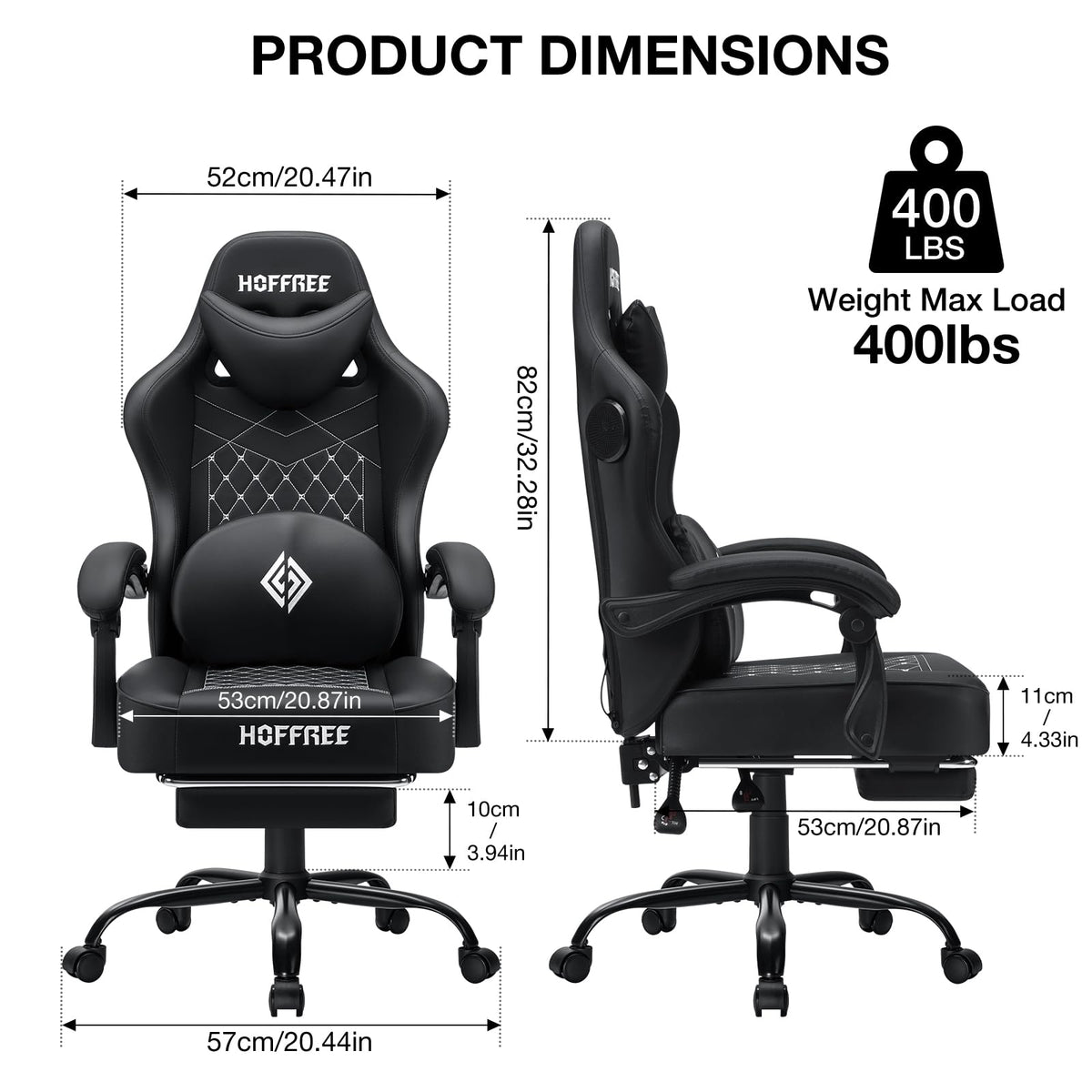 Massage Gaming Chair with Speakers