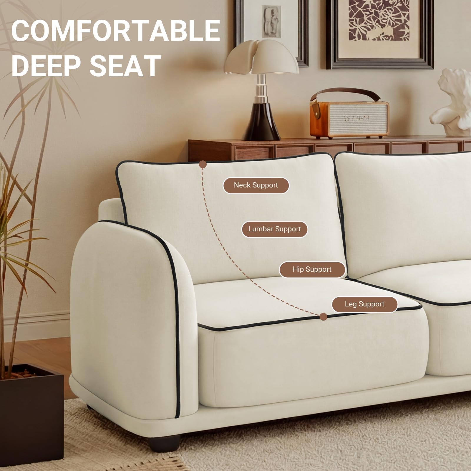 L-Shaped Sectional Sofa with Ottoman
