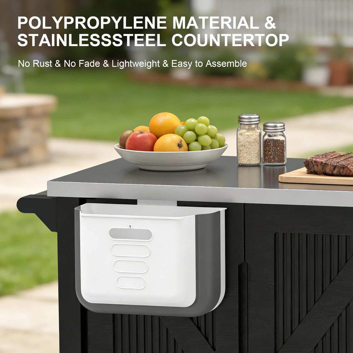 Outdoor Grill Cart with Stainless Steel Top