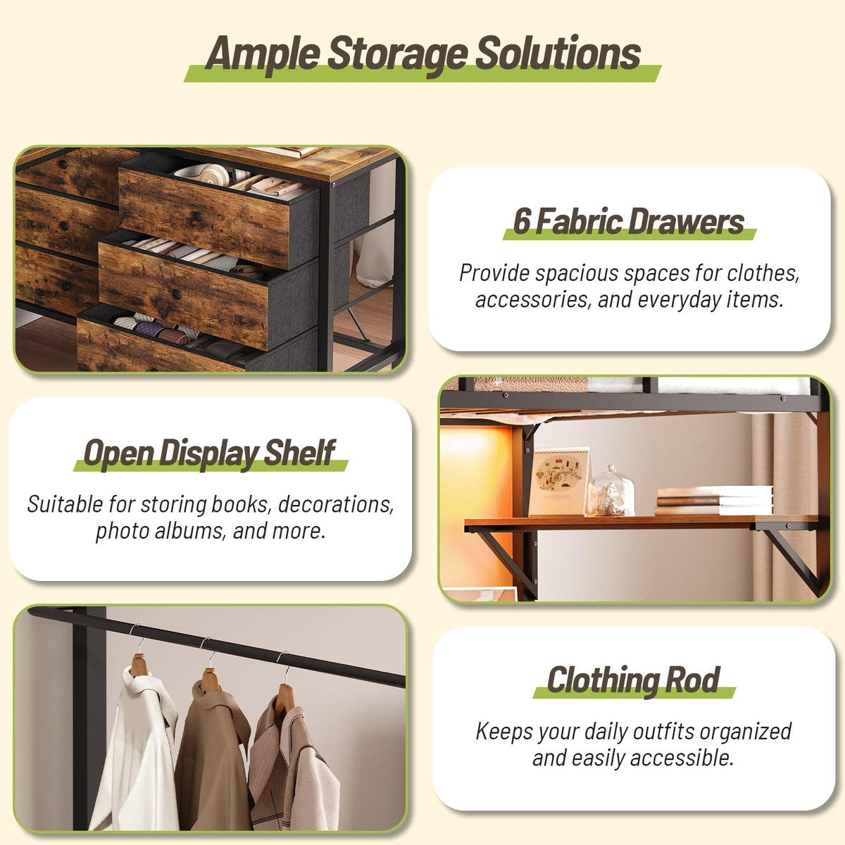 STHYTON Loft Bed Twin Size with Desk, 6 Storage Drawers & Power Outlet