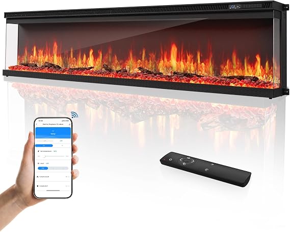 3-Sided Smart Electric Fireplace