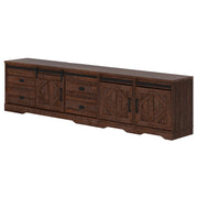 98" Farmhouse TV Stand for TVs up to 110" – 3-in-1 Entertainment Center