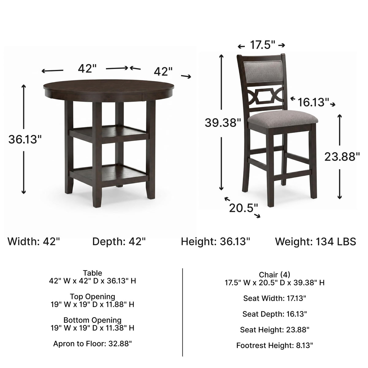 Signature Design by Ashley Round Counter Height Dining Set for 4