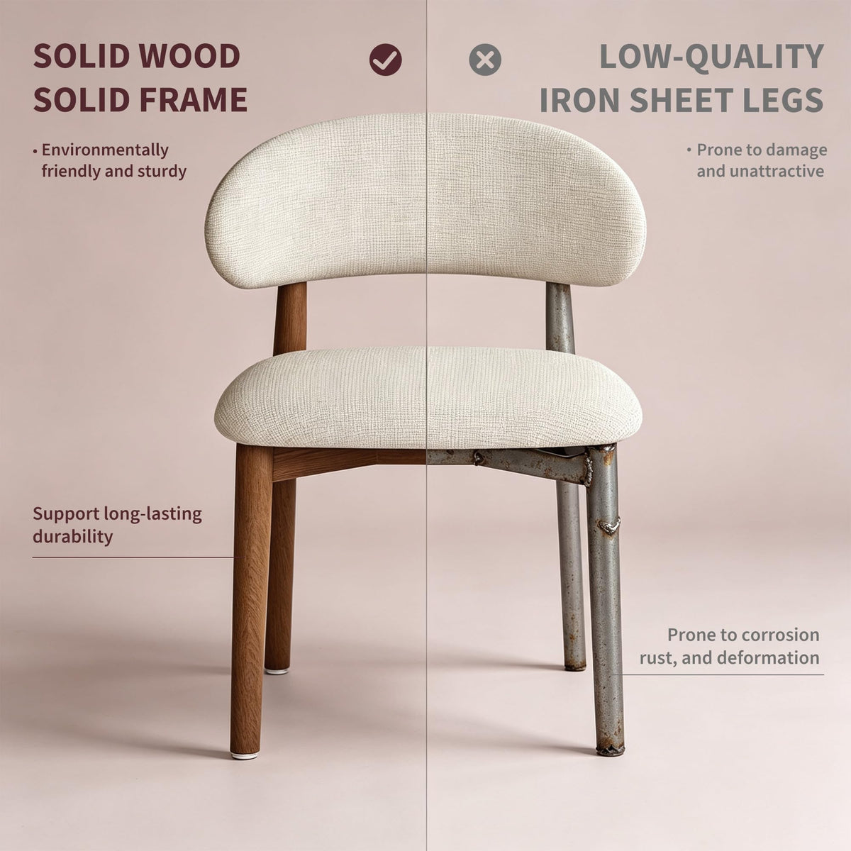 Walnut Upholstered Dining Chairs, Set of 2