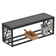 Orbotots 47" Outdoor Storage Bench, HDPE Seat, Steel Frame, Tree
