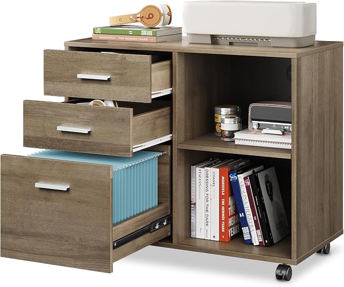3-Drawer Mobile File Cabinet