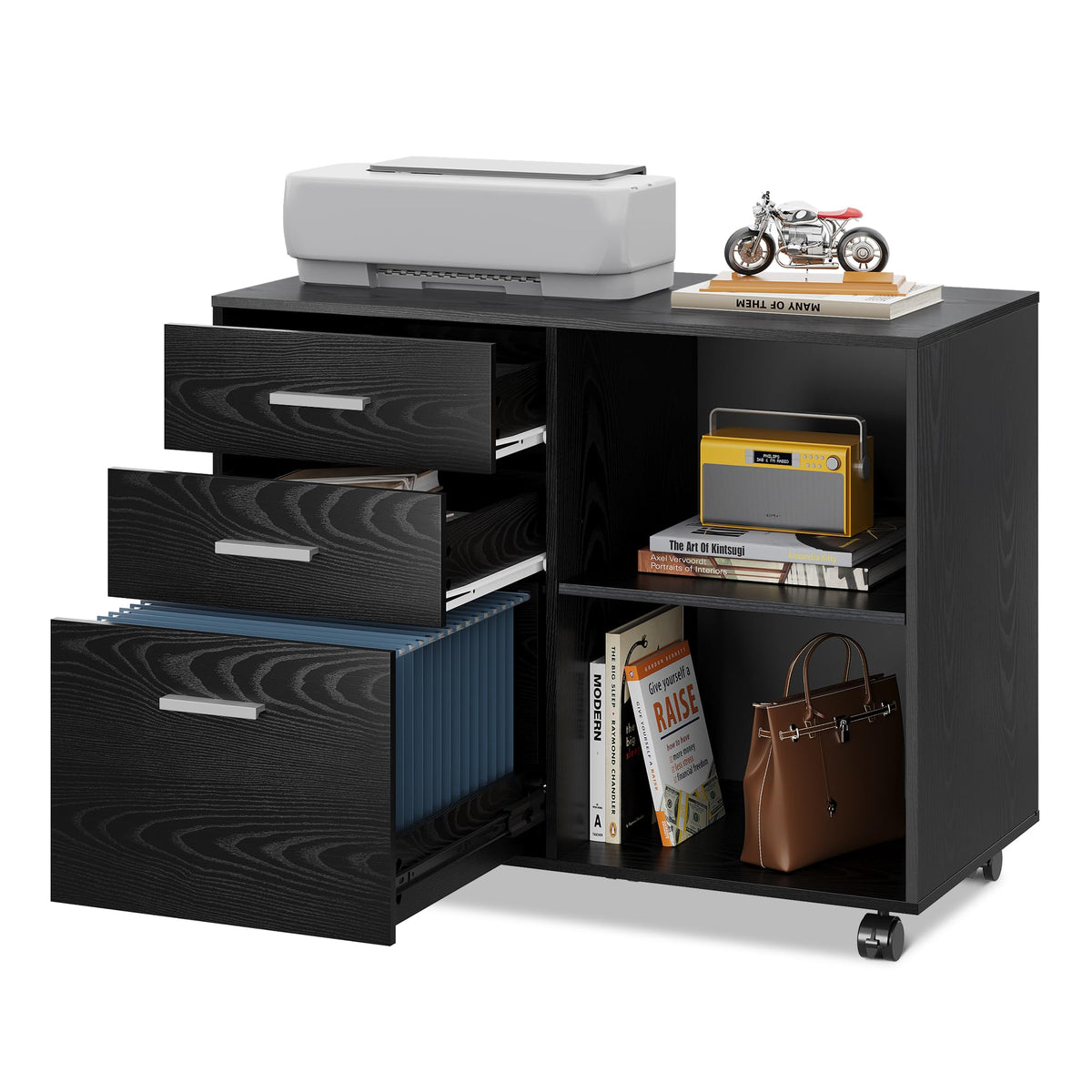3-Drawer Mobile File Cabinet