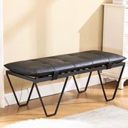 Faux Leather Cushioned Bench