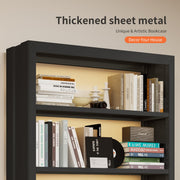 InaryLof Heavy Duty Metal Bookshelf, 71” Tall 5-Tier Bookcase, 300LB Capacity Per Shelf, Adjustable Steel Shelves, Wide Industrial Bookcase for Living Room, Home Office, Library, Garage, Black