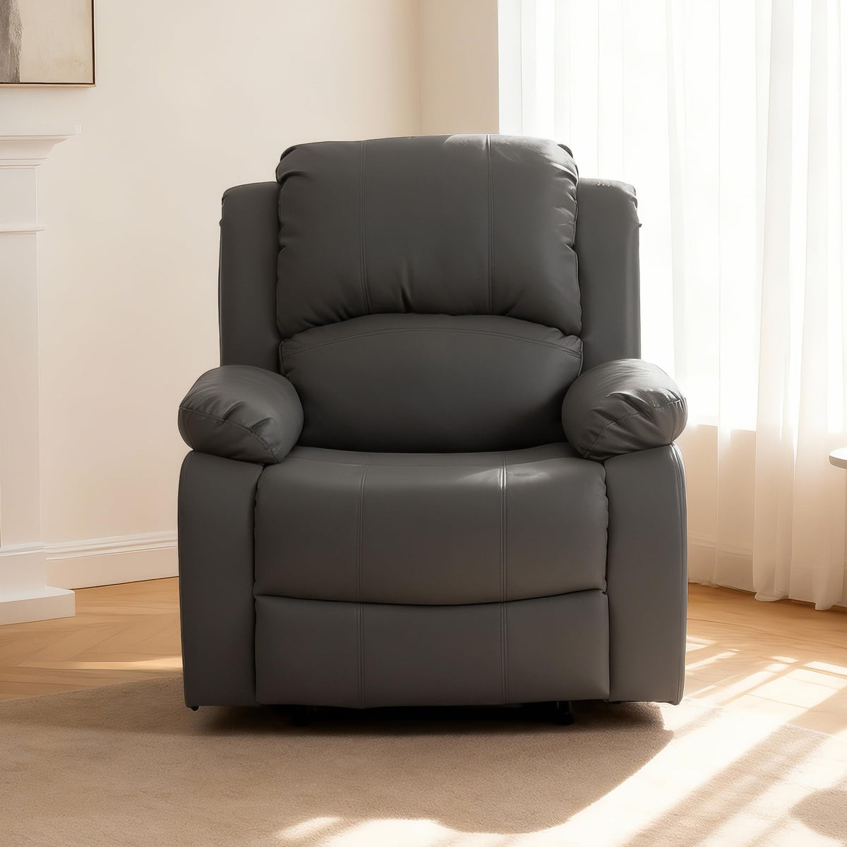 Culect Manual Recliner Chair, Lazy Leather Recliner, Perfect for Lounging in the Living Room, Home Theater and Bedroom, an Excellent Gift for Home