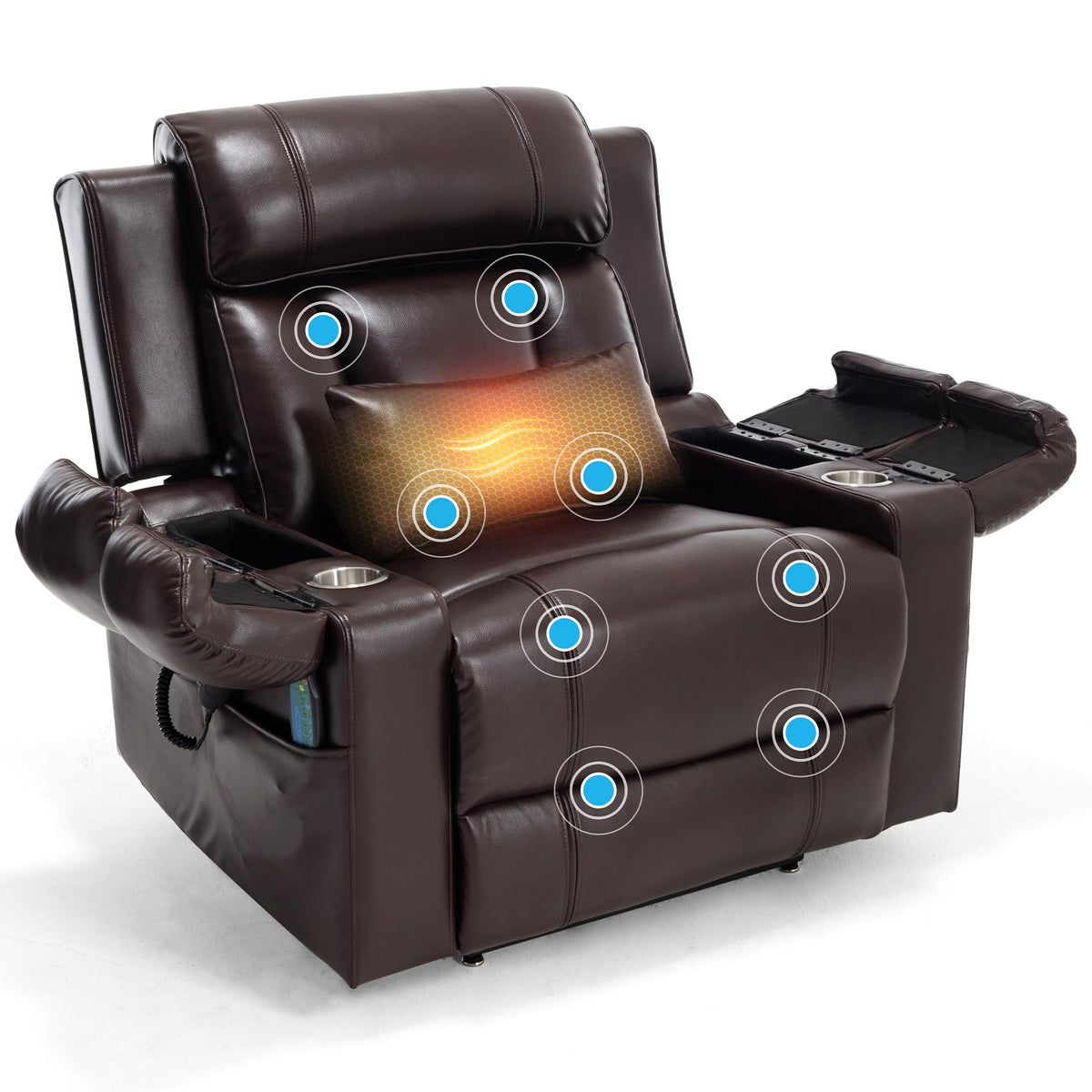 Big and Tall Triple Motor Power Lift Recliner Chair, Dark Brown