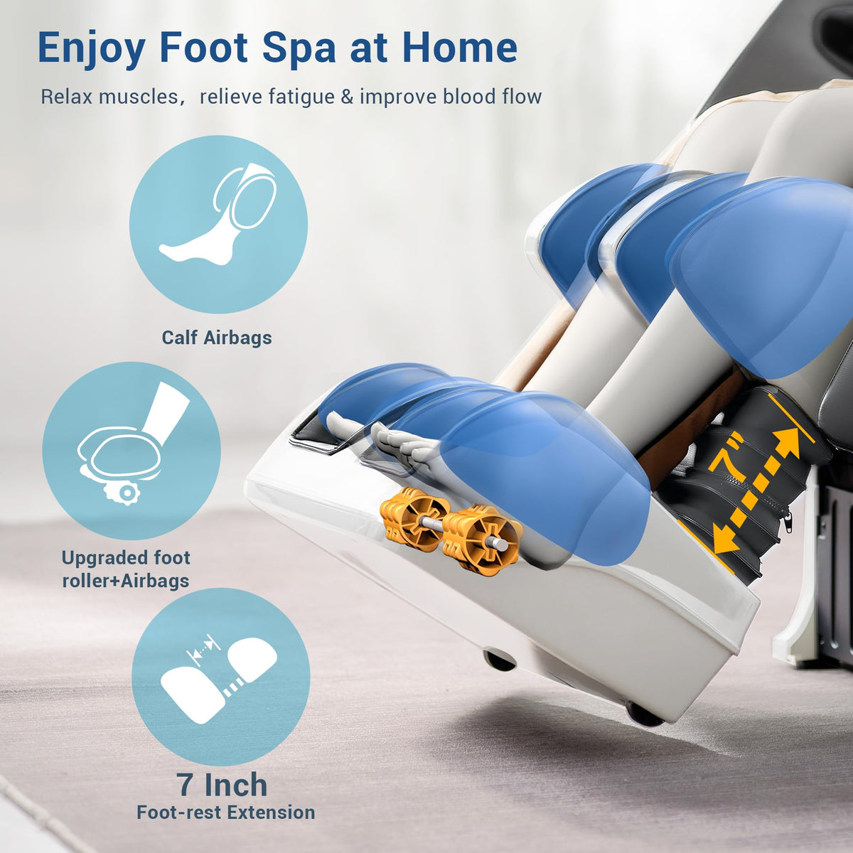 MYNTA Massage Chair Full Body, 170° Flexible SL Track Shiatsu Massage Chairs with Zero Gravity, Bluetooth Speaker, Airbags & Heating, MC1650(Grey)