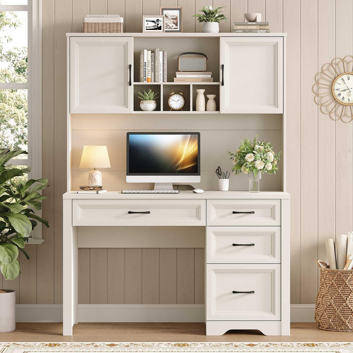 Farmhouse Desk with Hutch