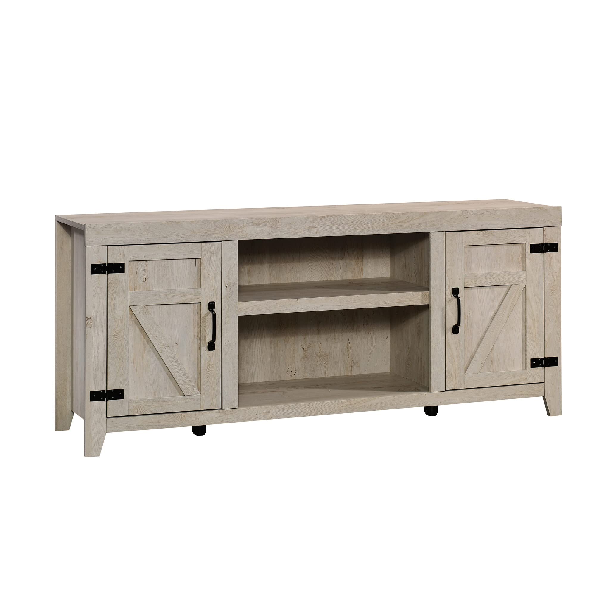 Sauder Misc Entertainment Farmhouse TV Credenza, for TVs up to 70", Chalked Chestnut Finish