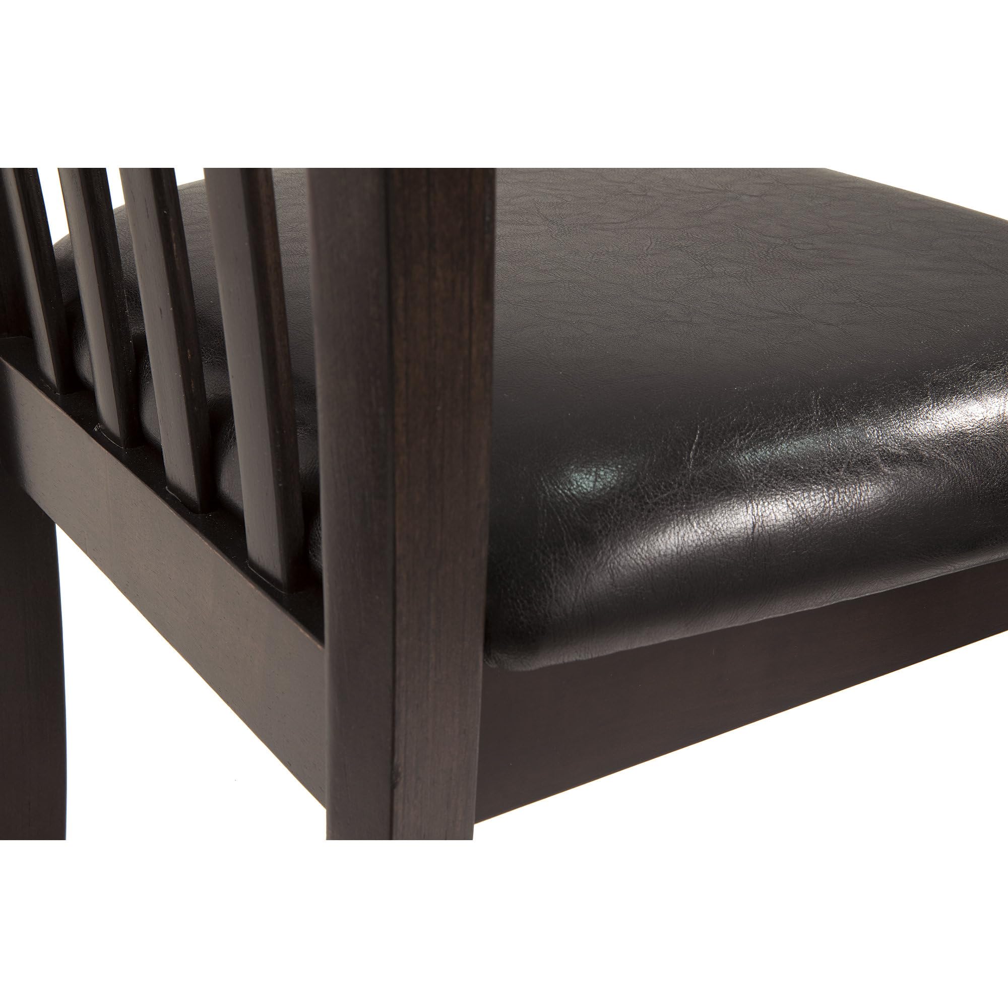 Dark Brown Rake Back Dining Chairs, Set of 2