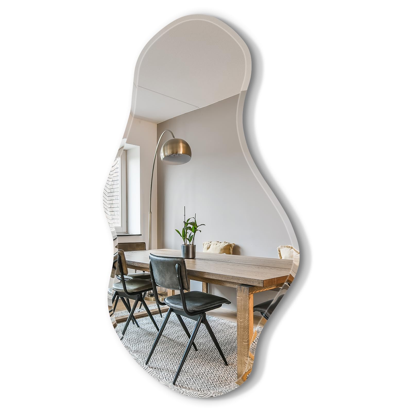 Frameless Irregular Wavy Wall Mirror