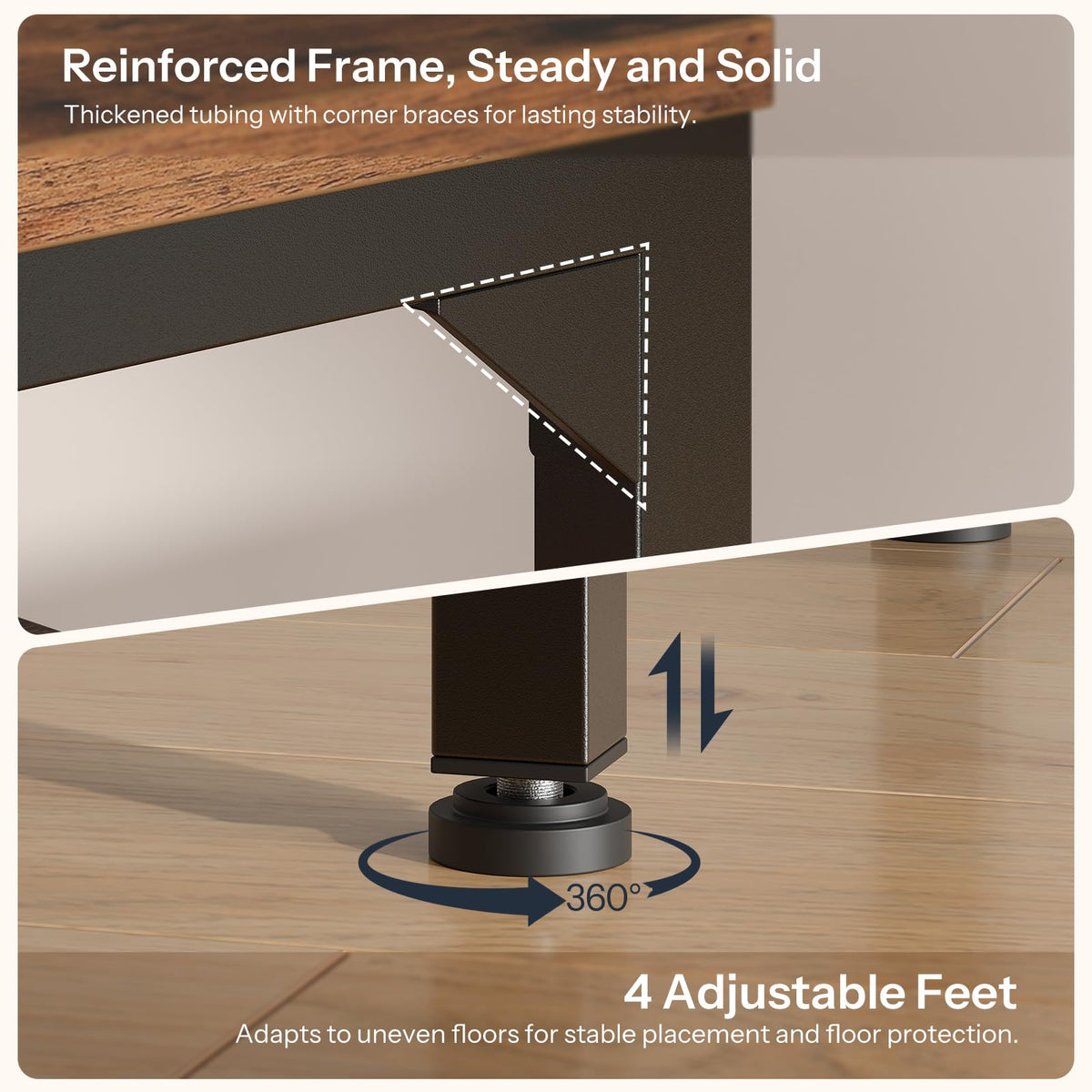 2-Tier Bar Table with Charging Station