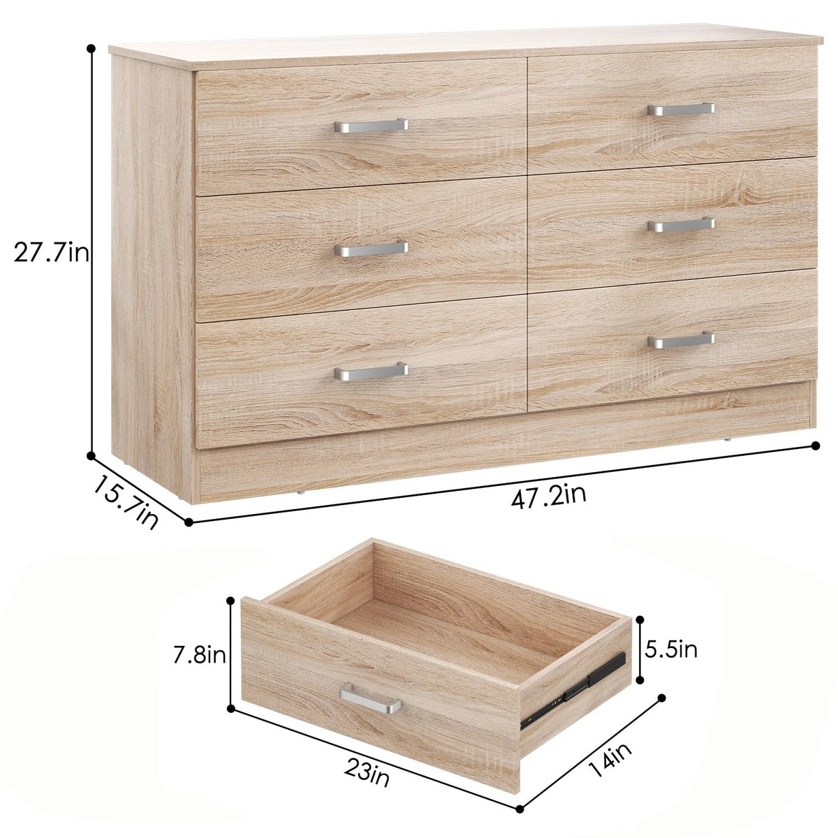 6-Drawer Double Dresser