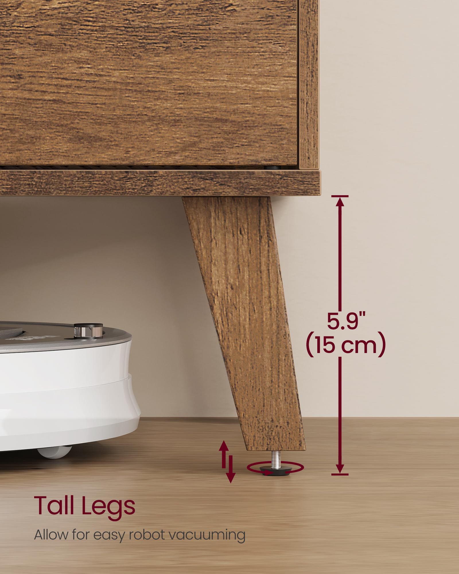 58" TV Stand with Adjustable Shelf & Storage Cabinets