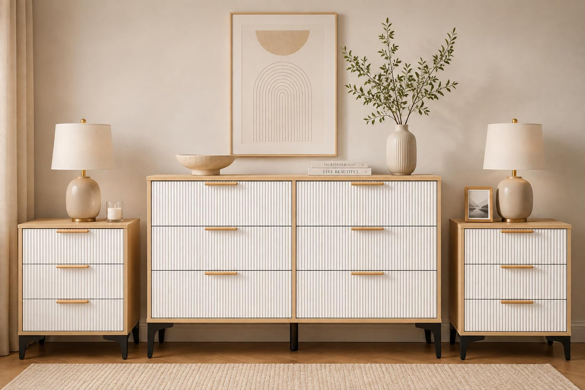 3-Piece Fluted Bedroom Set
