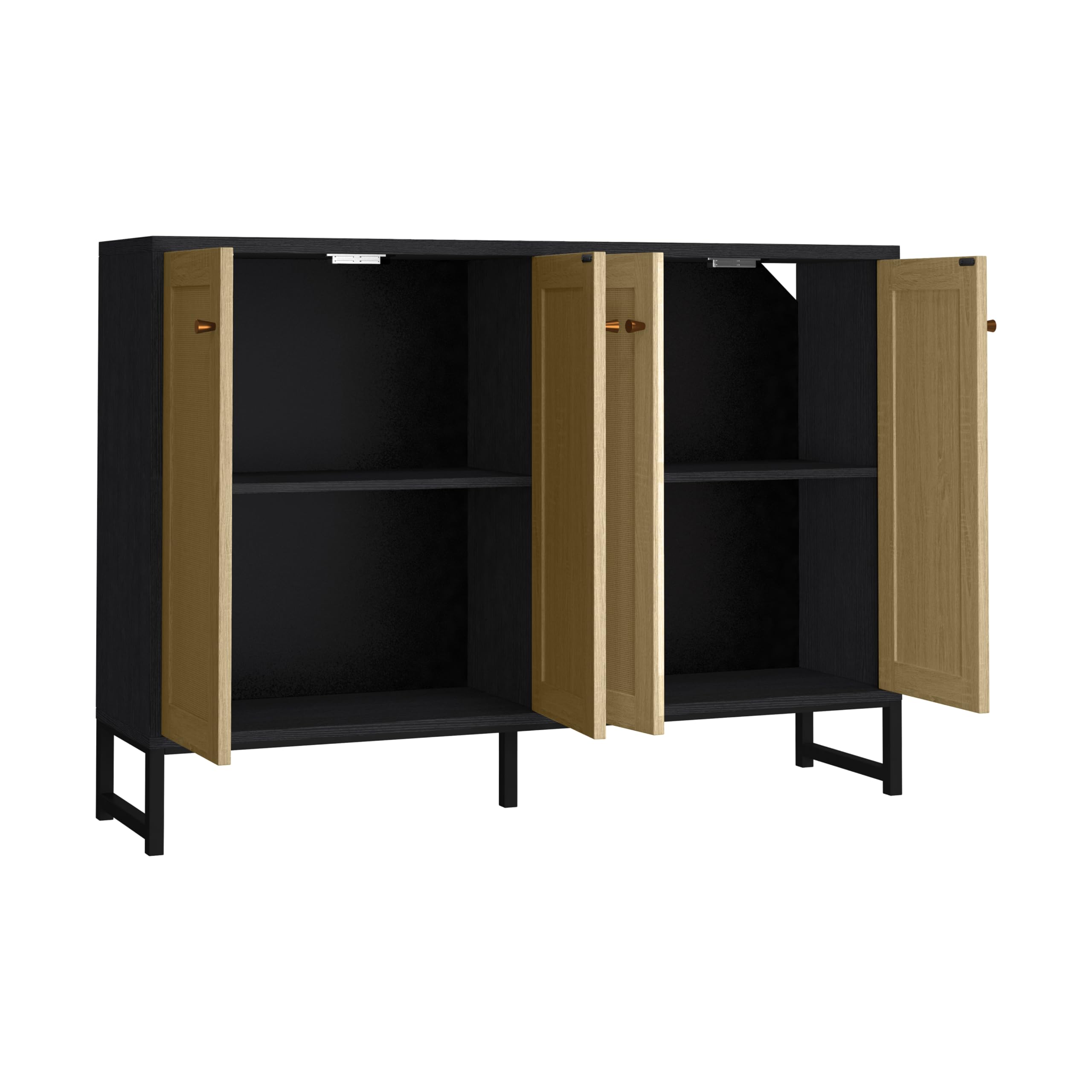 Rattan 4-Door Sideboard Cabinet