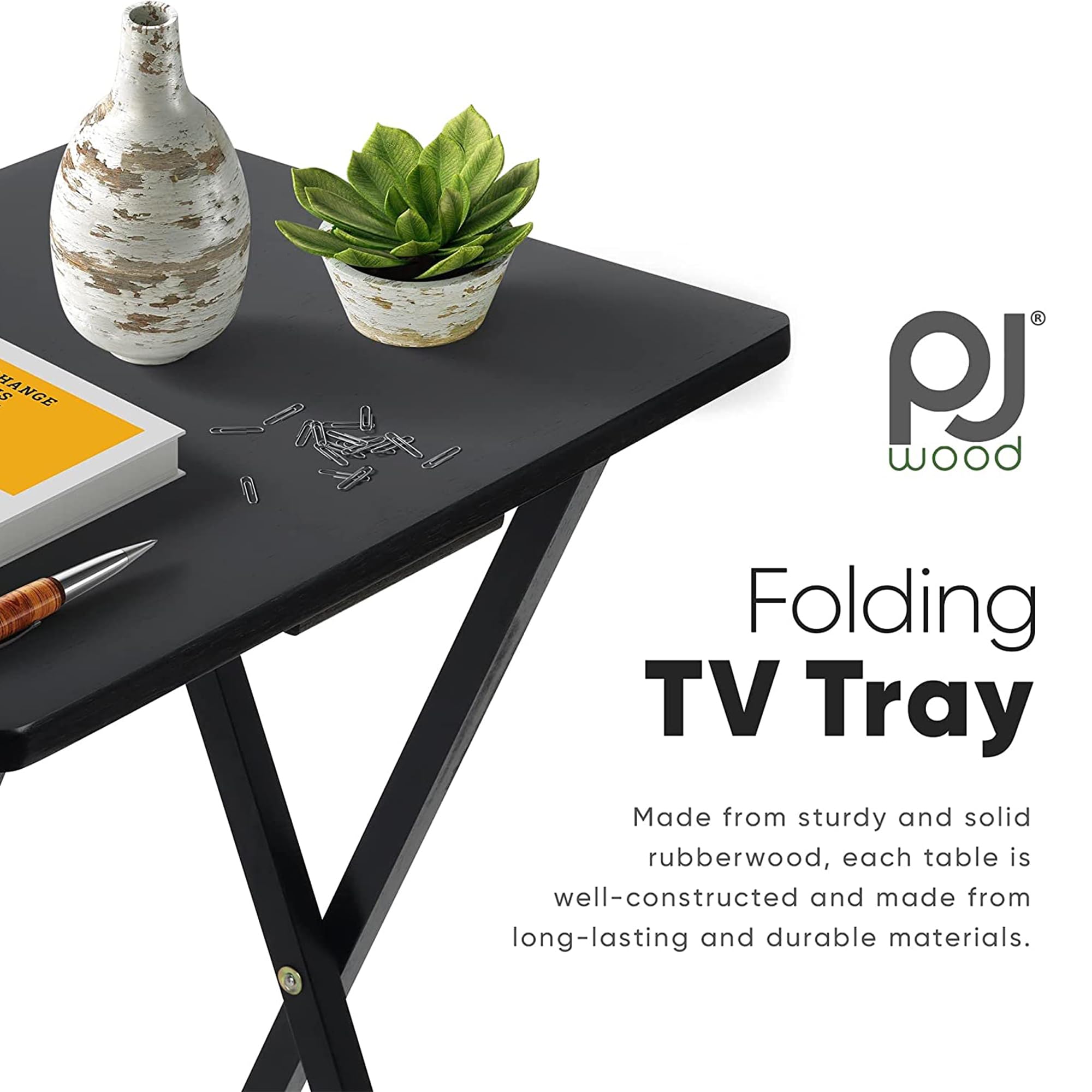 Folding TV Tray Tables, Set of 4