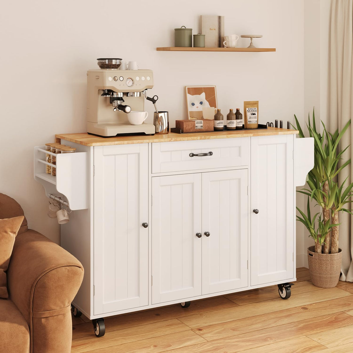 White Drop Leaf Kitchen Island