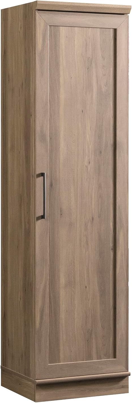 Narrow Single-Door Storage Cabinet with Adjustable Shelves