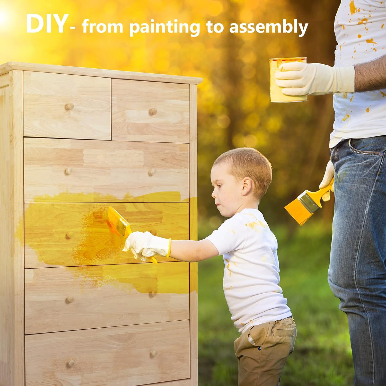 Unfinished Solid Wood Dresser with Full-Extension Drawers